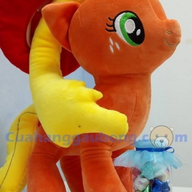 Ngựa pony nhồi bông cam 