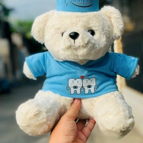 Gấu bông in logo theo yêu cầu của Nha Khoa Minh Châu 